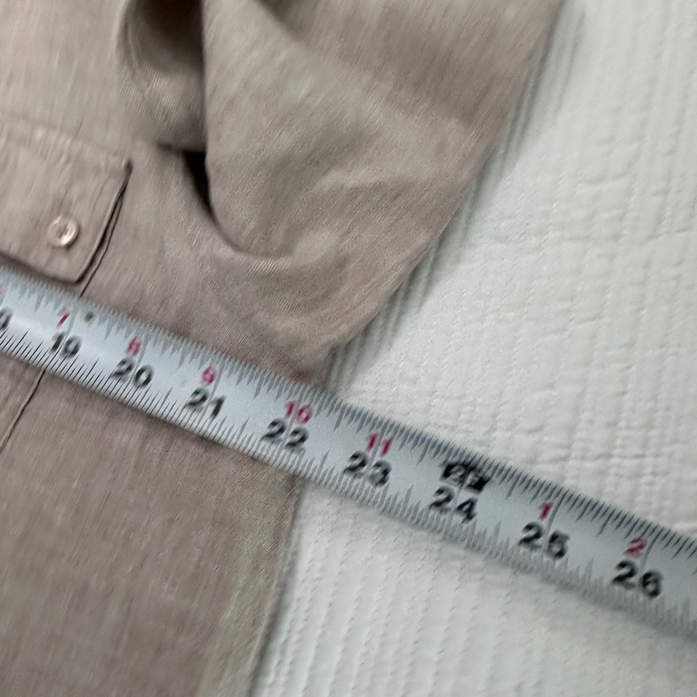 Jones New York Light Beige Linen-Blend Shirt . - Picture 6 of 7